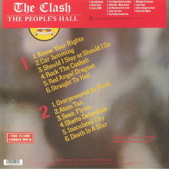 Back cover — The CLASH — Combat Rock / The People's Hall (Special Edition)