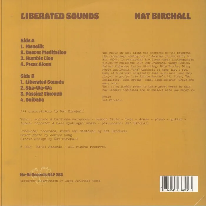 Обратная сторона обложки — Nat BIRCHALL — Liberated Sounds (mono)