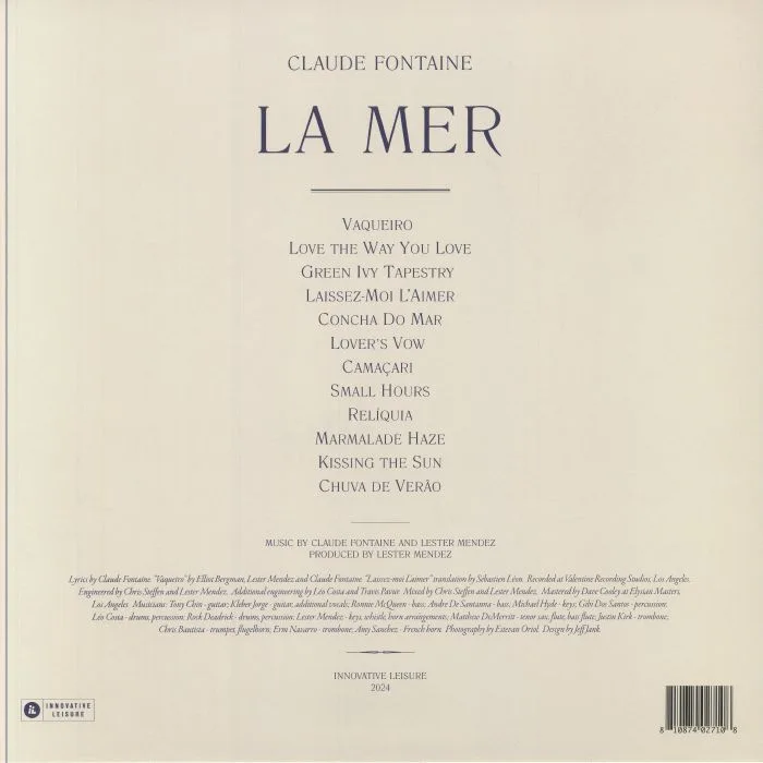 Обратная сторона обложки — Claude FONTAINE — La Mer