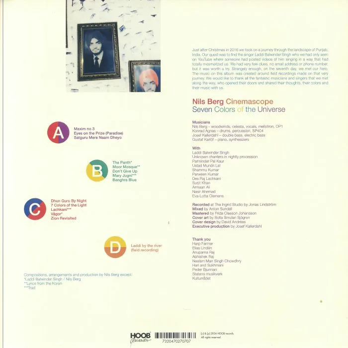 Back cover — NILS BERG CINEMASCOPE — Seven Colors Of The Universe