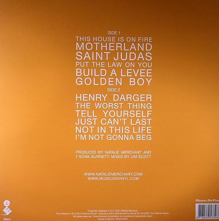 Back cover — Natalie MERCHANT — Motherland