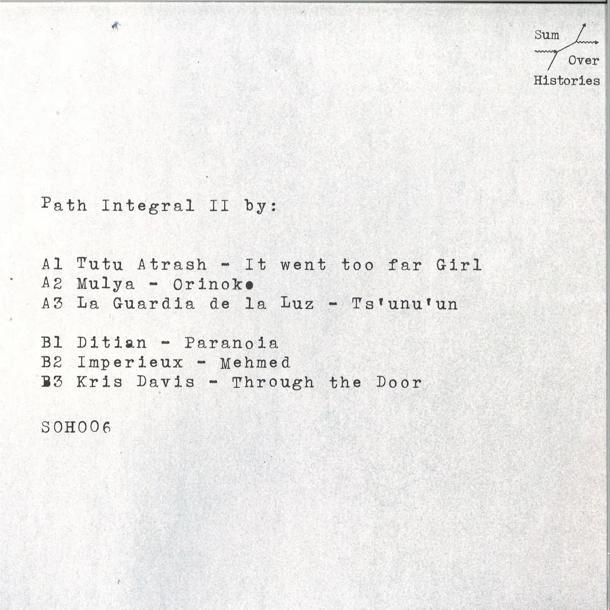 Back cover — Various — Path Integral II EP