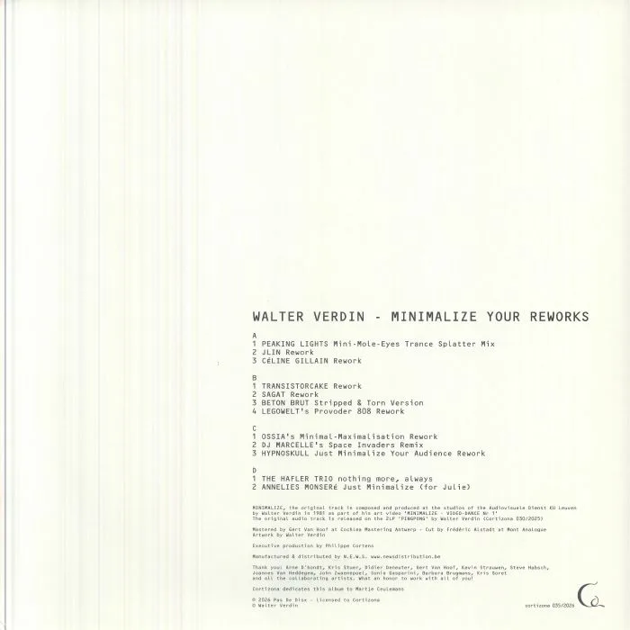 Back cover — Walter VERDIN — Minimalize Your Reworks