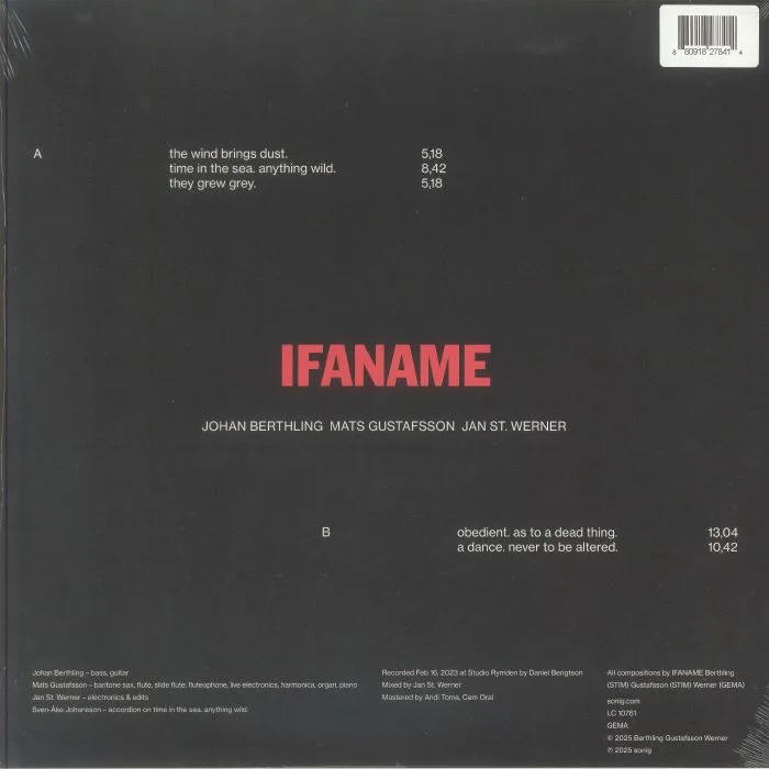 Обратная сторона обложки — IFANAME — Ifaname