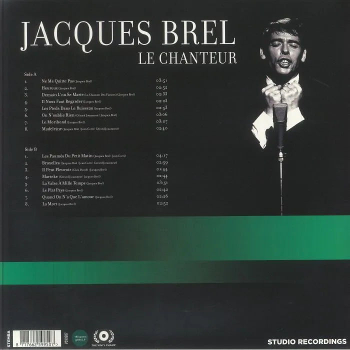 Обратная сторона обложки — Jacques BREL — Le Chanteur