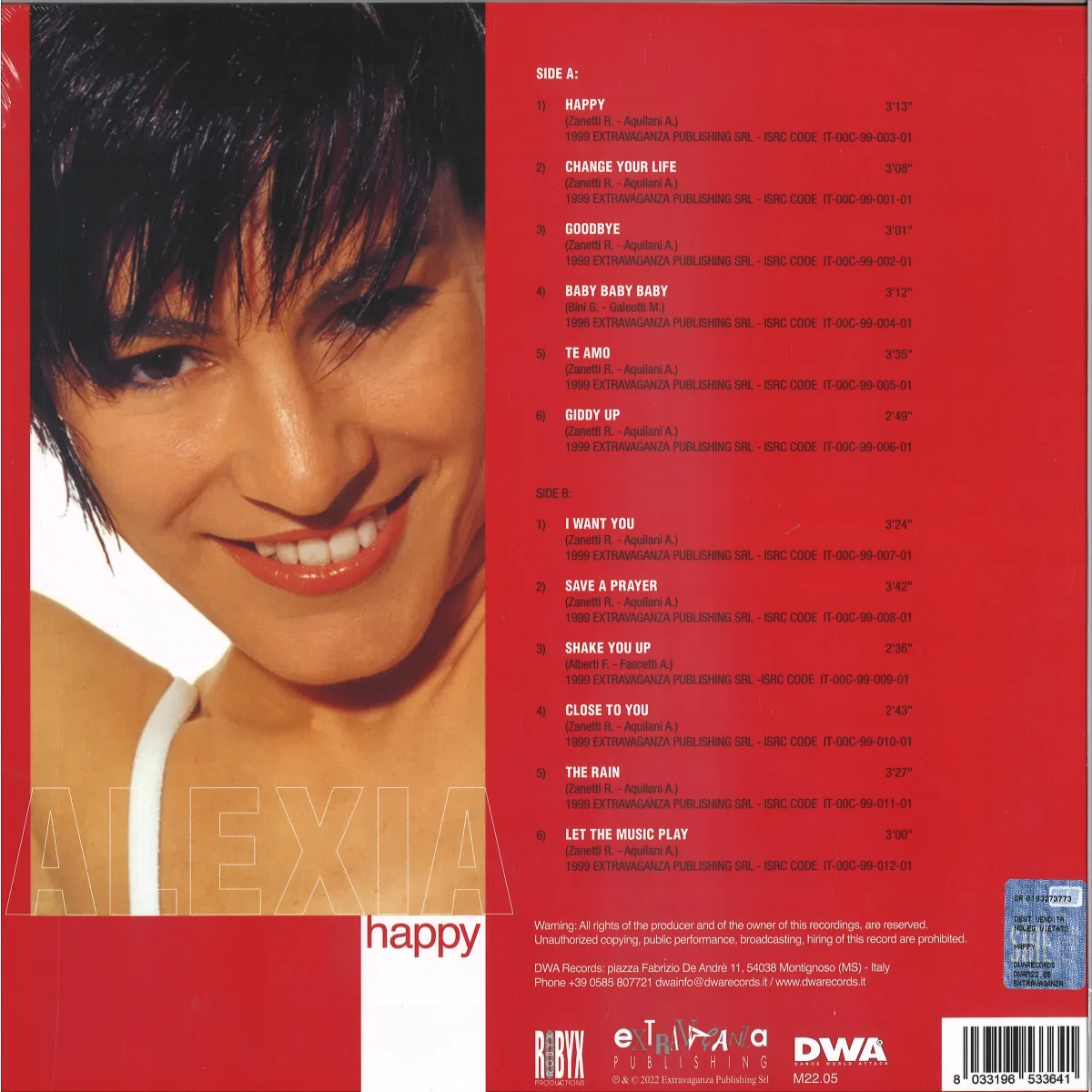 Back cover — Alexia — HAPPY LP