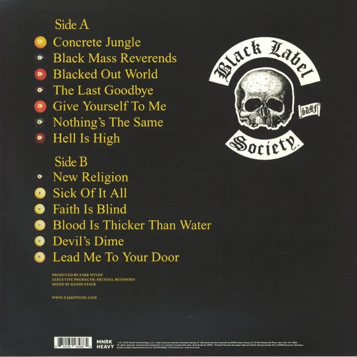Обратная сторона обложки — BLACK LABEL SOCIETY — Shot To Hell