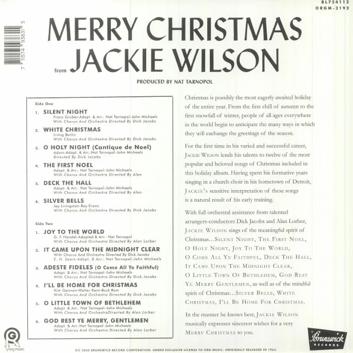 Back cover — Jackie WILSON — Merry Christmas From Jackie Wilson (reissue)
