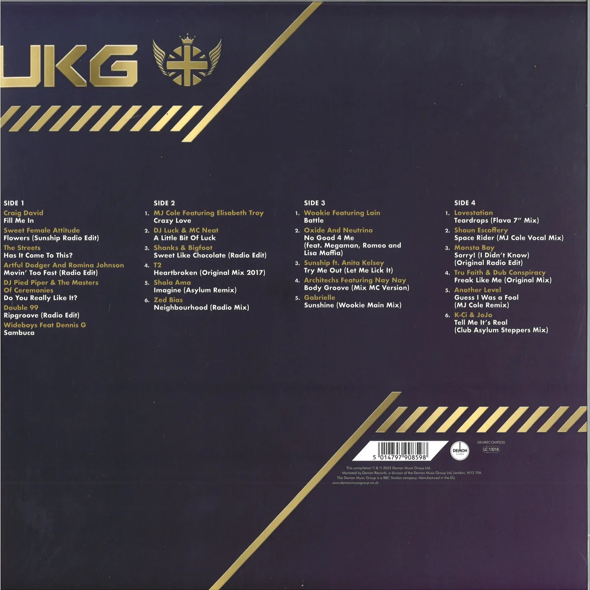 Обратная сторона обложки — Various — UK Garage Anthems 2x12"