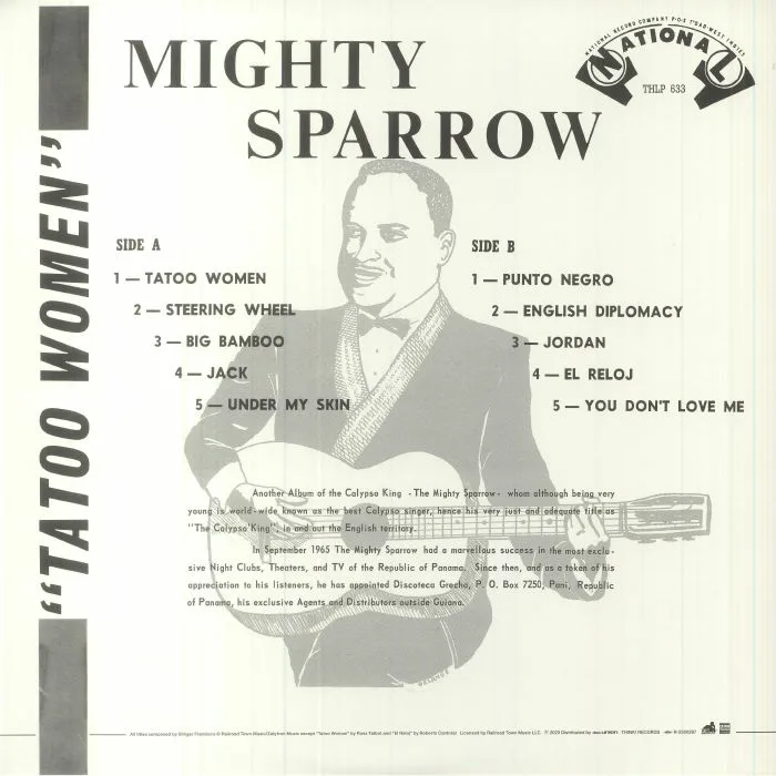 Back cover — MIGHTY SPARROW — Tattoo Woman (reissue)