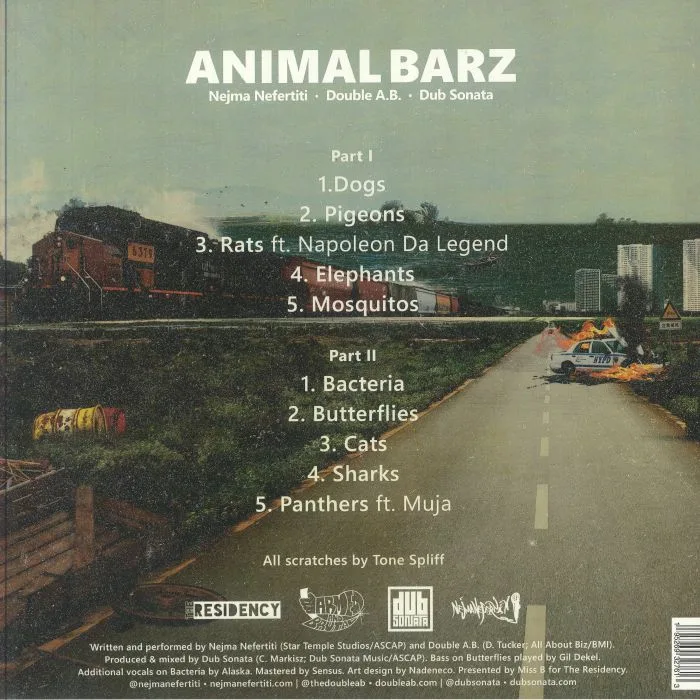 Back cover — Nejma NEFERTITI / DOUBLE AB / DUB SONATA — Animal Barz