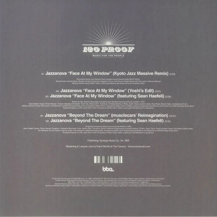 Back cover — JAZZANOVA — Face At My Window