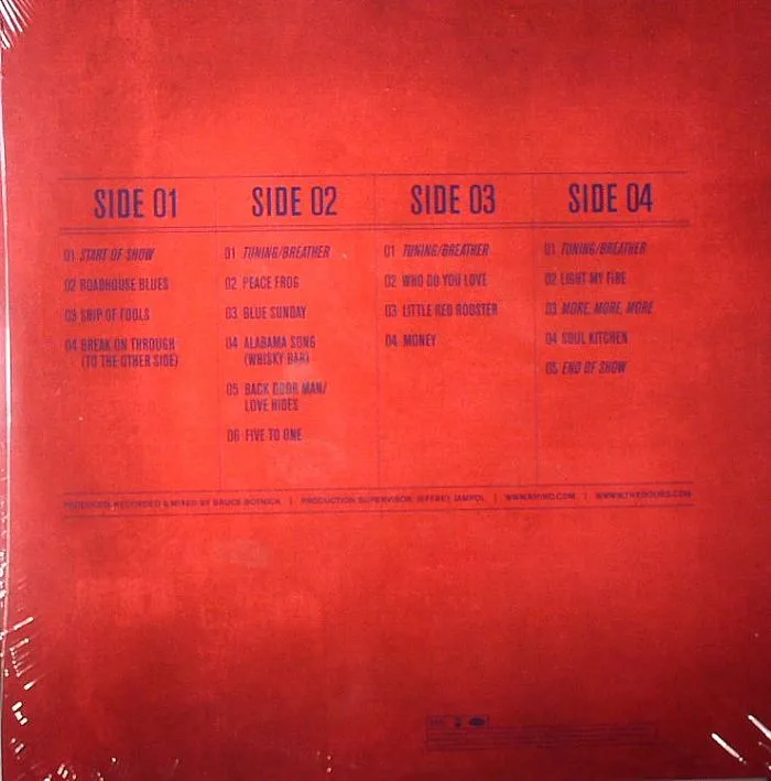 Back cover — The DOORS — Live In New York January 17 1970 (First Show)