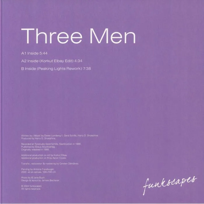 Обратная сторона обложки — THREE MEN — Inside