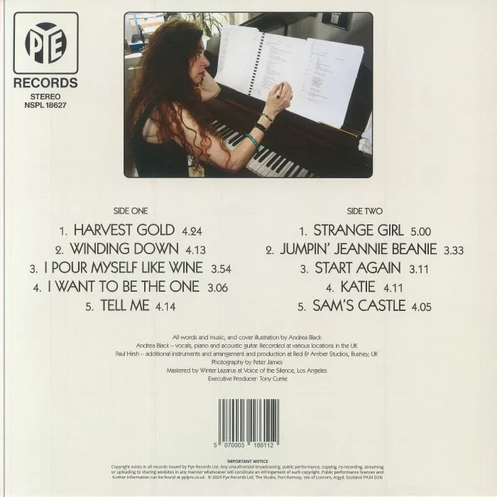 Back cover — Andrea BLACK — Harvest Gold
