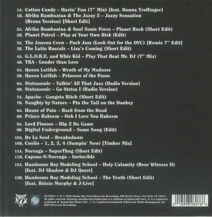 Back cover — VARIOUS — Tommy Boy: 45 Years On 45s