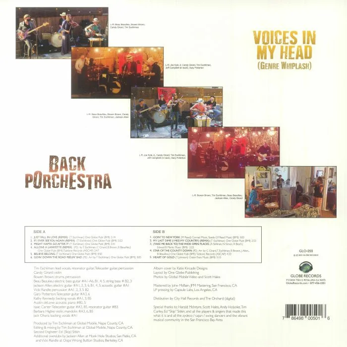 Back cover — BACK PORCHESTRA — Voices In My Head (Genre Whiplash)