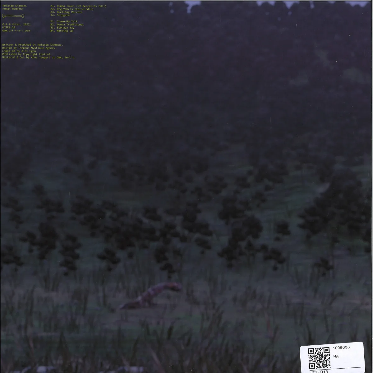 Back cover — Rolando Simmons — Human Remains LP