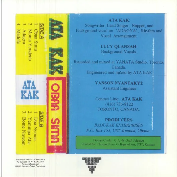 Back cover — ATA KAK — Obaa Sima (10th Anniversary Edition)