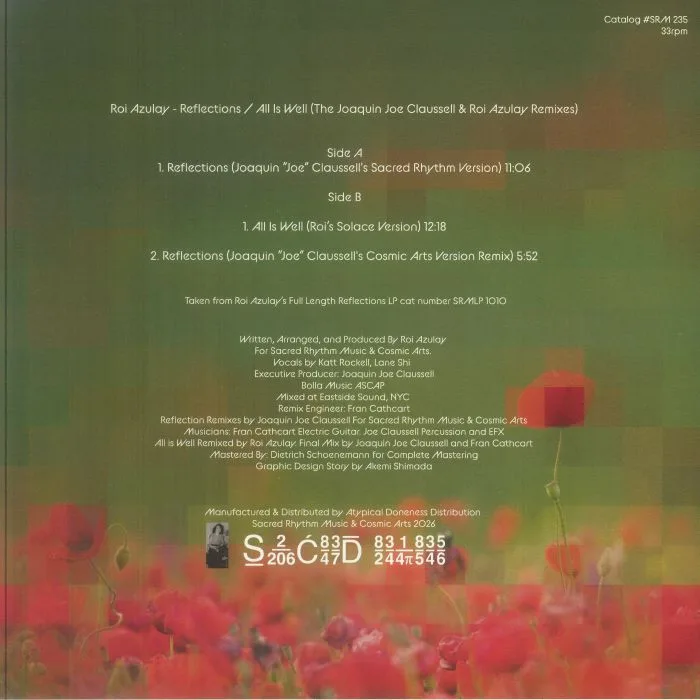 Обратная сторона обложки — Roi AZULAY — Reflections: The Joaquin Joe Claussell Cosmic Arts Remixes