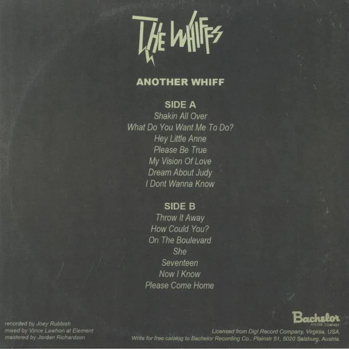 Обратная сторона обложки — The WHIFFS — Another Whiff