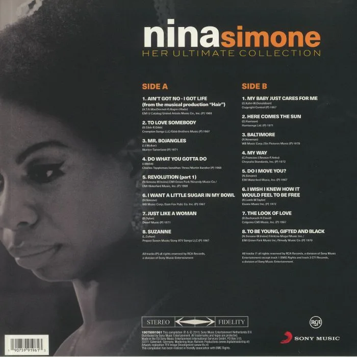 Обратная сторона обложки — Nina SIMONE — Her Ultimate Collection