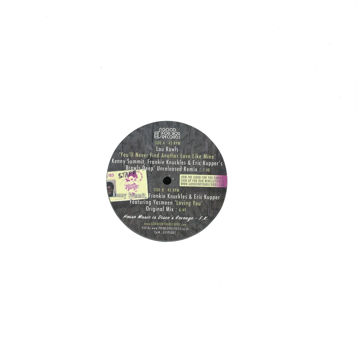 Back cover — Lou Rawls/Eric Kupper/Kenny Summit — You'll Never Find / Loving You