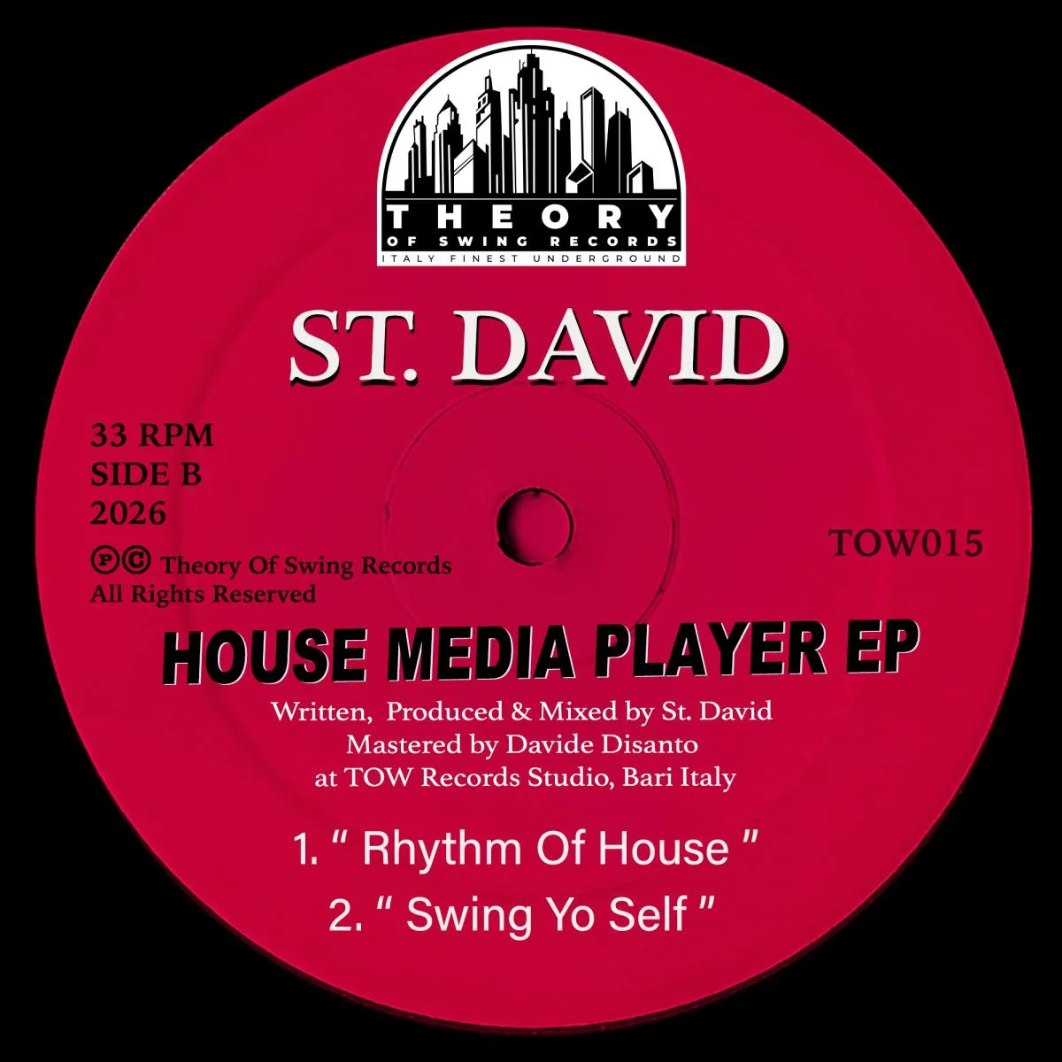 Back cover — St. David — House Media Player EP