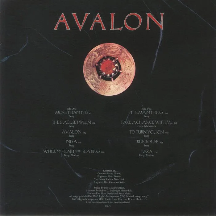 Обратная сторона обложки — ROXY MUSIC — Avalon (half speed remastered)