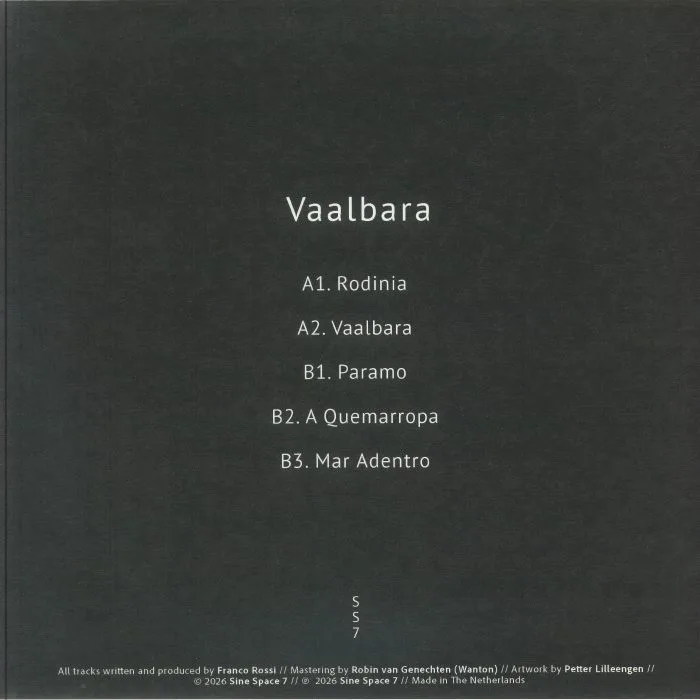Обратная сторона обложки — Franco ROSSI — Vaalbara