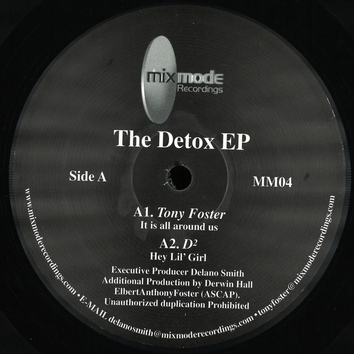 Лицевая сторона обложки — Delano Smith/Tony Foster — Detox Ep
