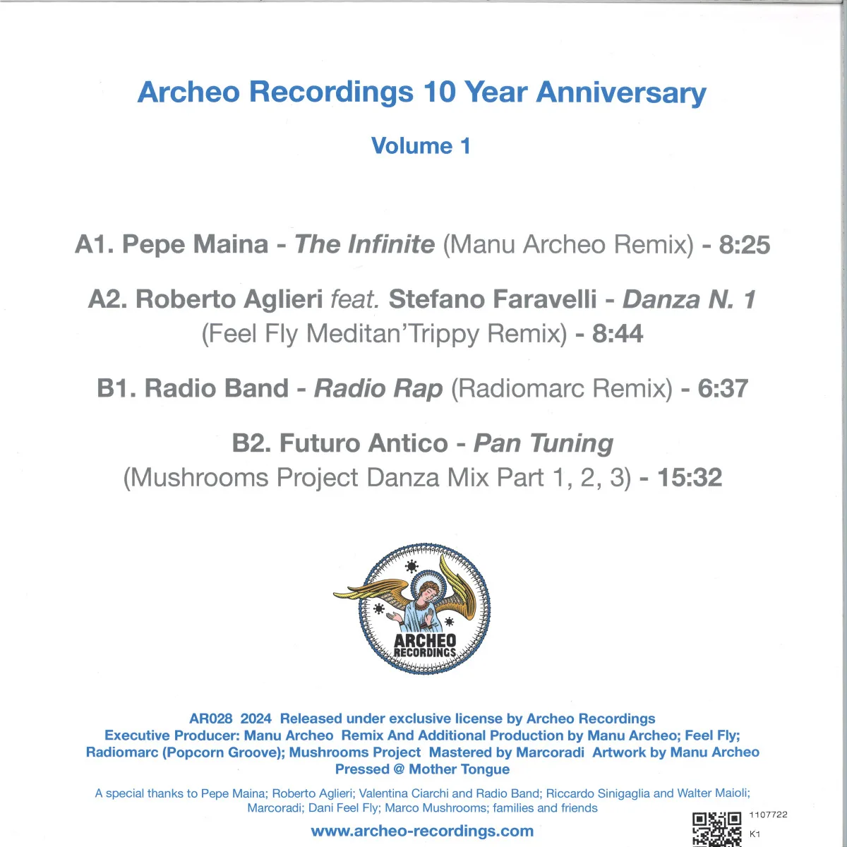 Обратная сторона обложки — Various — Archeo 10 Years Anniversary - Volume 1