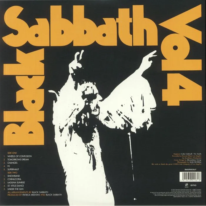 Обратная сторона обложки — BLACK SABBATH — Vol 4