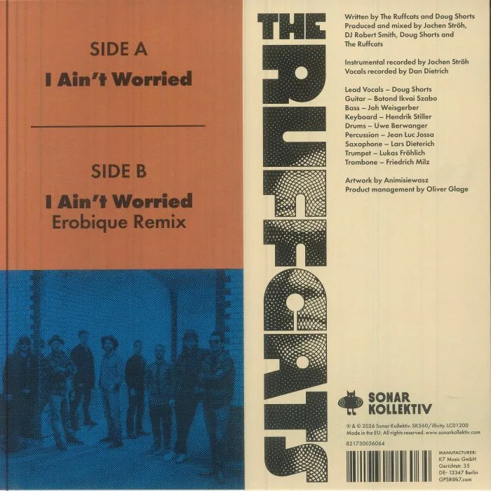 Back cover — The RUFFCATS feat DOUG SHORTS — I Ain't Worried