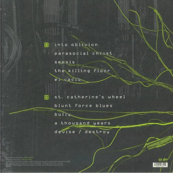 Back cover — LAMB OF GOD — Into Oblivion (Vinyl Voice Edition)