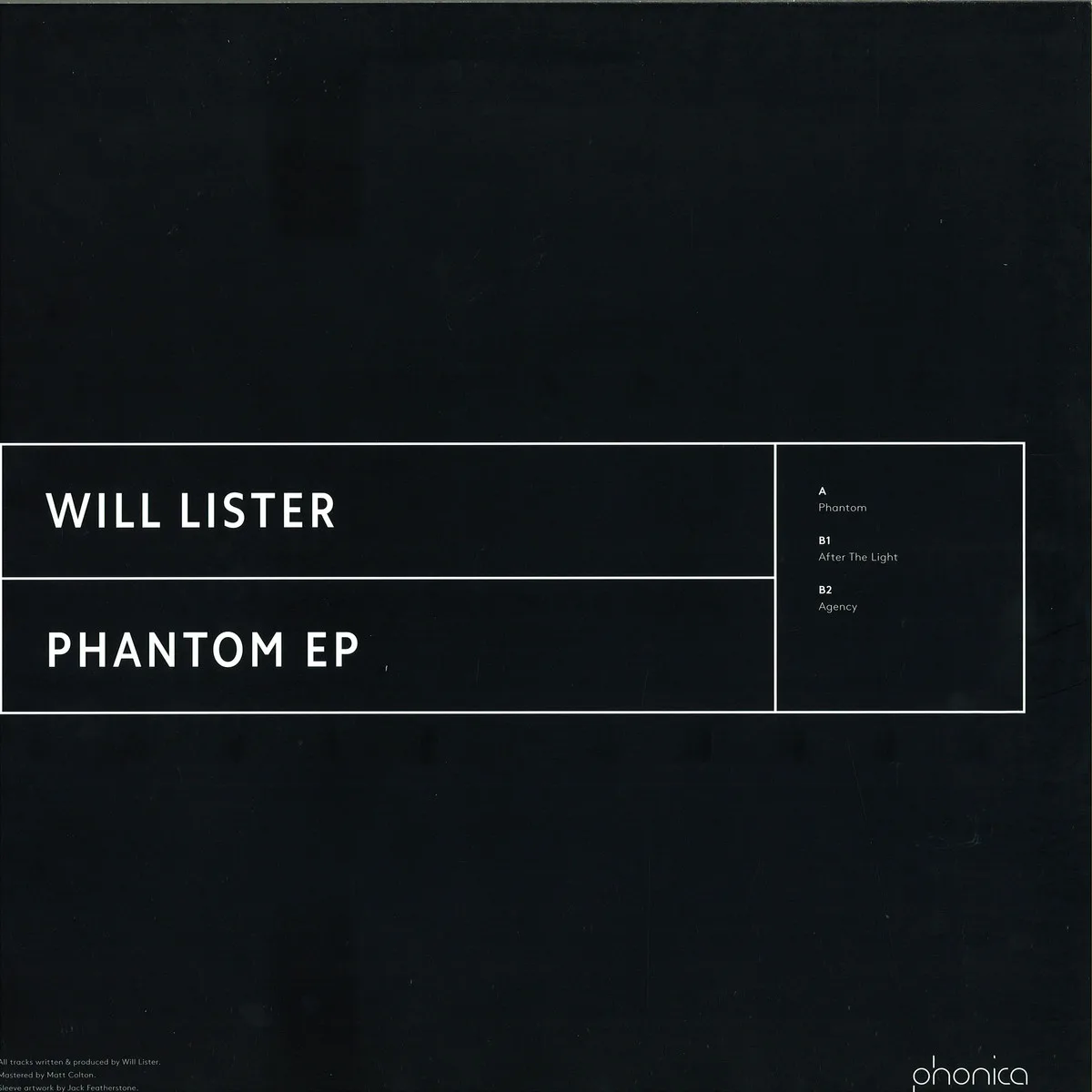 Back cover — Will Lister — Phantom Ep