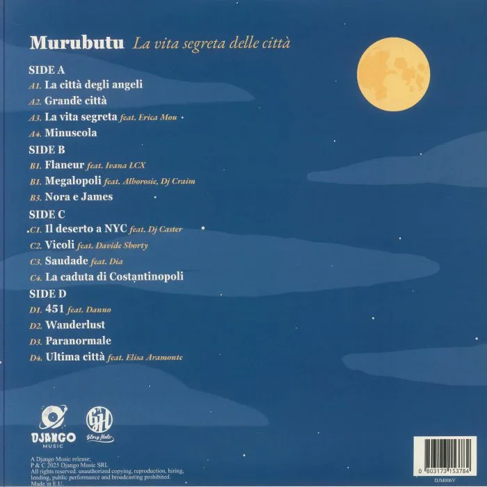 Back cover — MURUBUTU — La Vita Segreta Delle Citta
