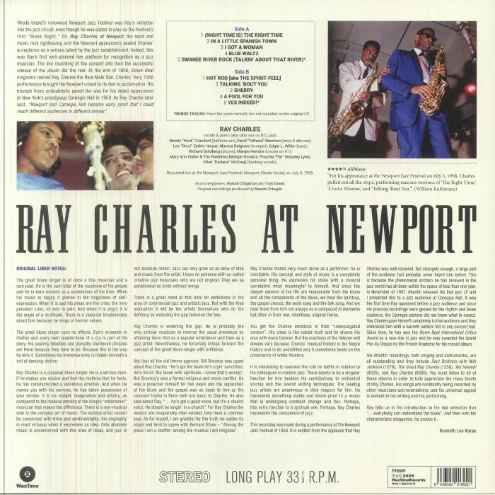 Back cover — Ray CHARLES — Ray Charles At Newport (reissue)