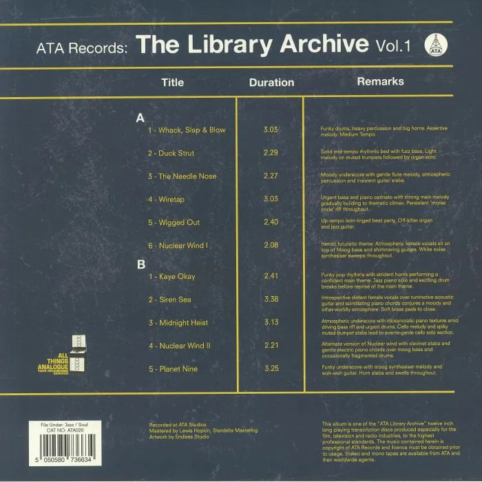 Обратная сторона обложки — ATA RECORDS — The Library Archive Vol 1