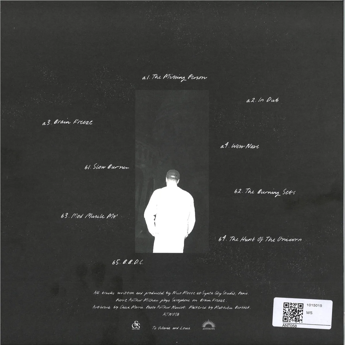 Back cover — Nico Motte — THE MISSING PERSON LP