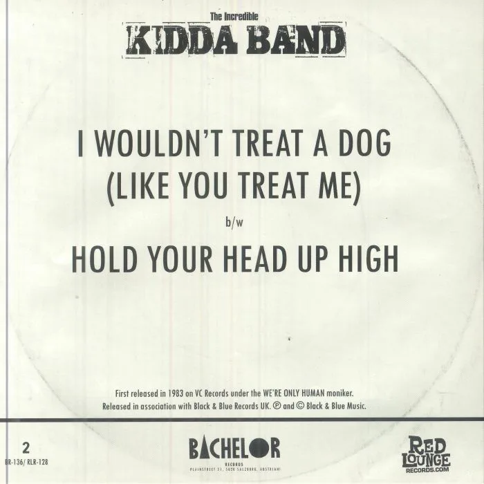 Обратная сторона обложки — The INCREDIBLE KIDDA BAND — (I Wouldn't Treat A Dog) Like You Treat Me