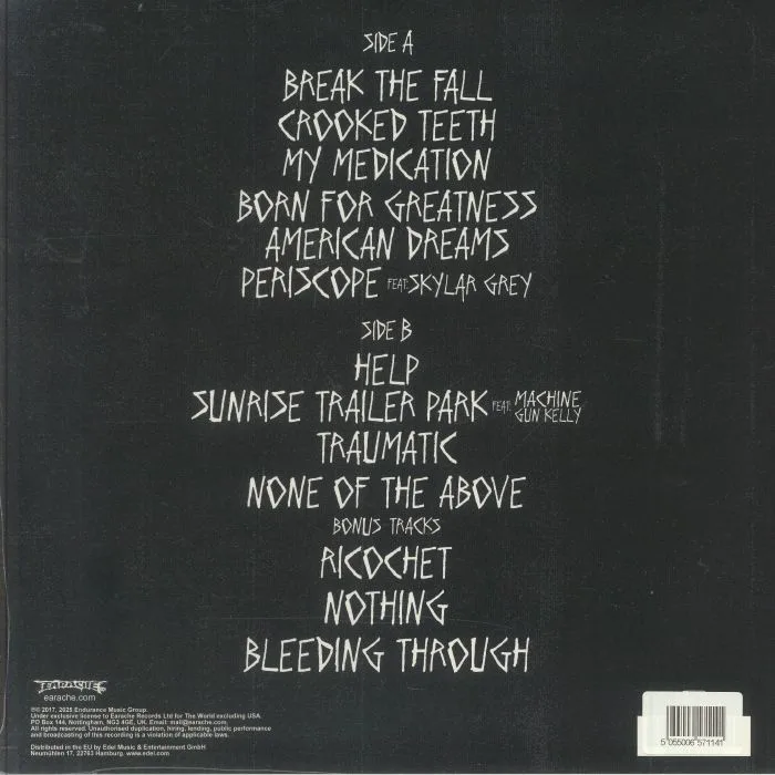 Back cover — PAPA ROACH — Crooked Teeth (Deluxe Edition)