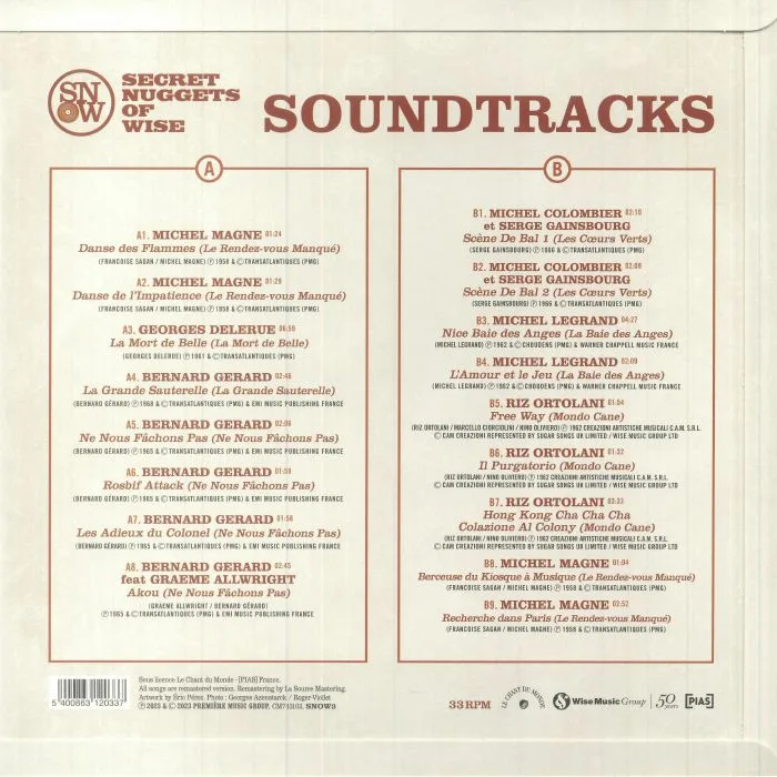 Обратная сторона обложки — VARIOUS — Secret Nuggets Of Wise Soundtracks