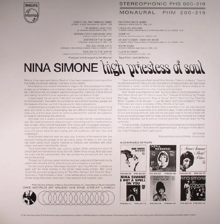 Back cover — Nina SIMONE — High Priestess Of Soul