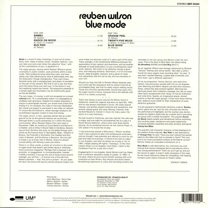 Обратная сторона обложки — Reuben WILSON — Blue Mode (reissue)