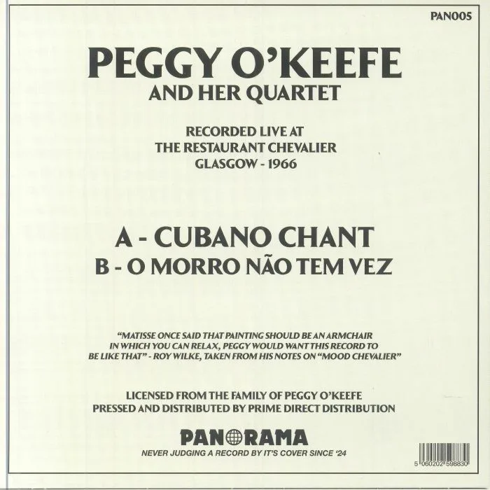 Обратная сторона обложки — Peggy O' KEEFE & HER CUBANO QUARTET — Cubano Chant