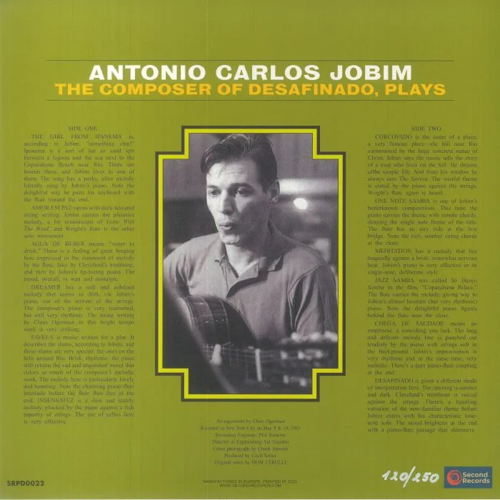 Back cover — Antonio Carlos JOBIM — The Composer Of Desafinado Plays (reissue)