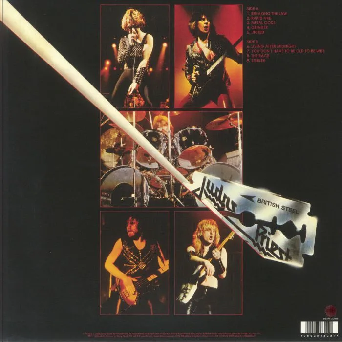 Обратная сторона обложки — JUDAS PRIEST — British Steel (National Album Day 2024)