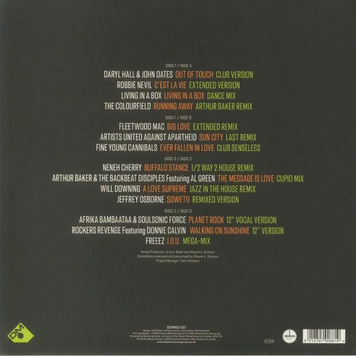 Back cover — Arthur BAKER / VARIOUS — Arthur Baker Presents Dance Masters: Arthur Baker The Classic Dance Remixes