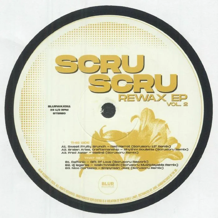 Front cover — SCRUSCRU / SWEET FRUIT BRUNCH / BRALAN ARIAS / CRAFTMANSHIP / FRED ASTER / DELFONIC / DJ LEGERES / NICO CORTAZZO — ReWax EP Vol. 2